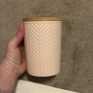 Textured Pink Storage Jar with Lid